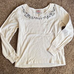 Disney Cream Top with Black Floral Eeyore Detail